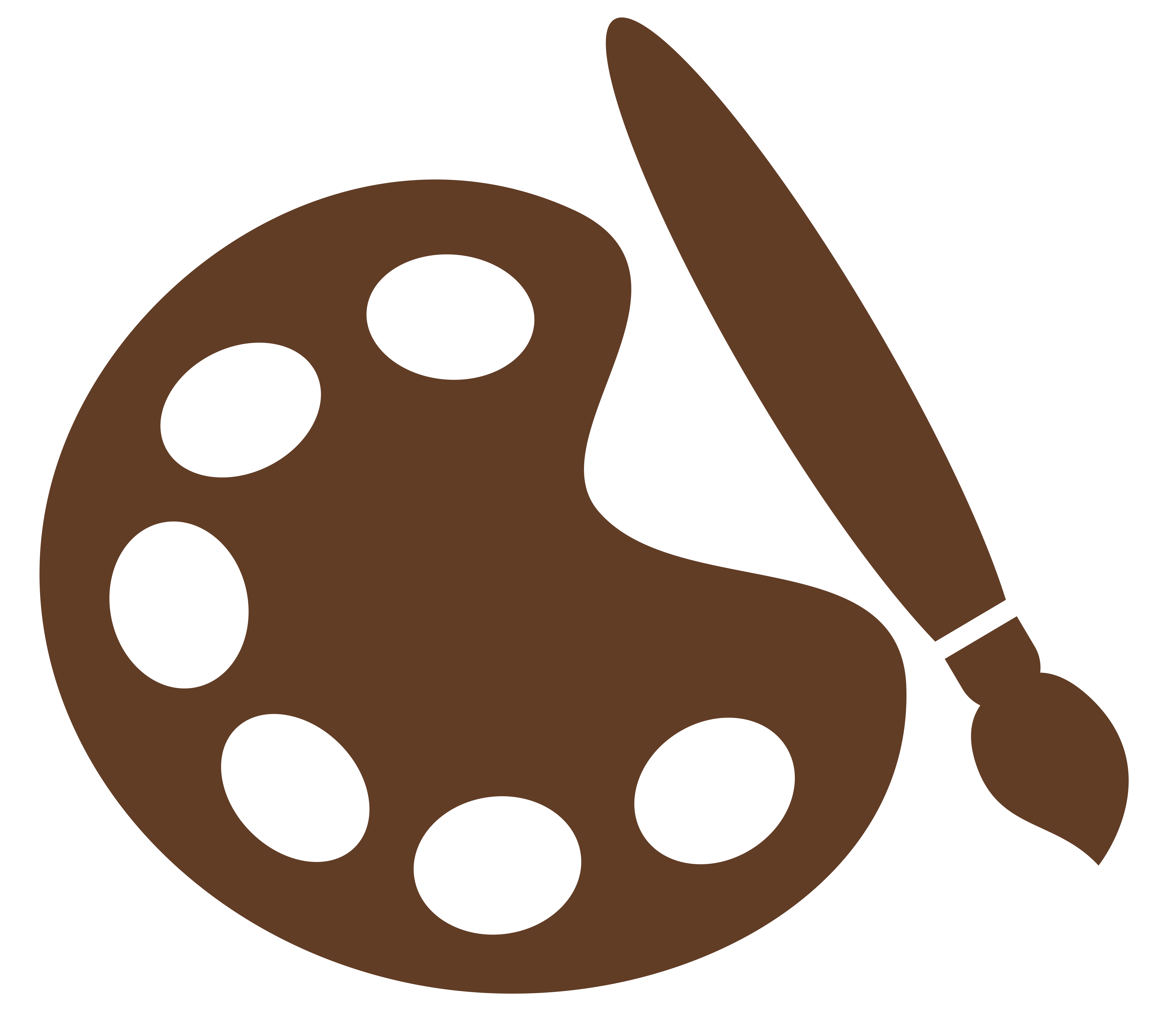 A brown drawn paint pallet